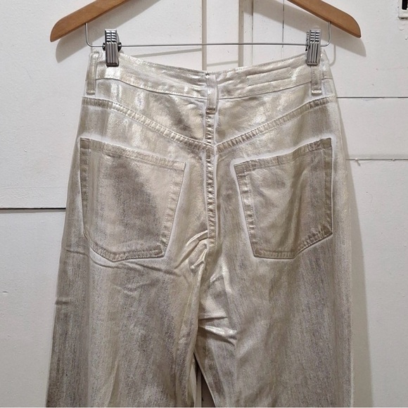 Zara TRF mid waist loose foil Jeans - Picture 9 of 15